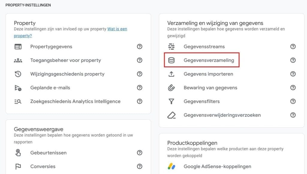 google analytics 4 gegevensverzameling