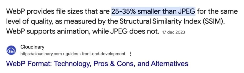 webp wordpress snelheid 