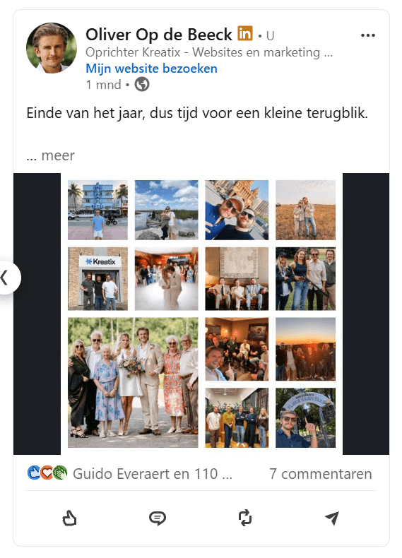 linkedin social media content